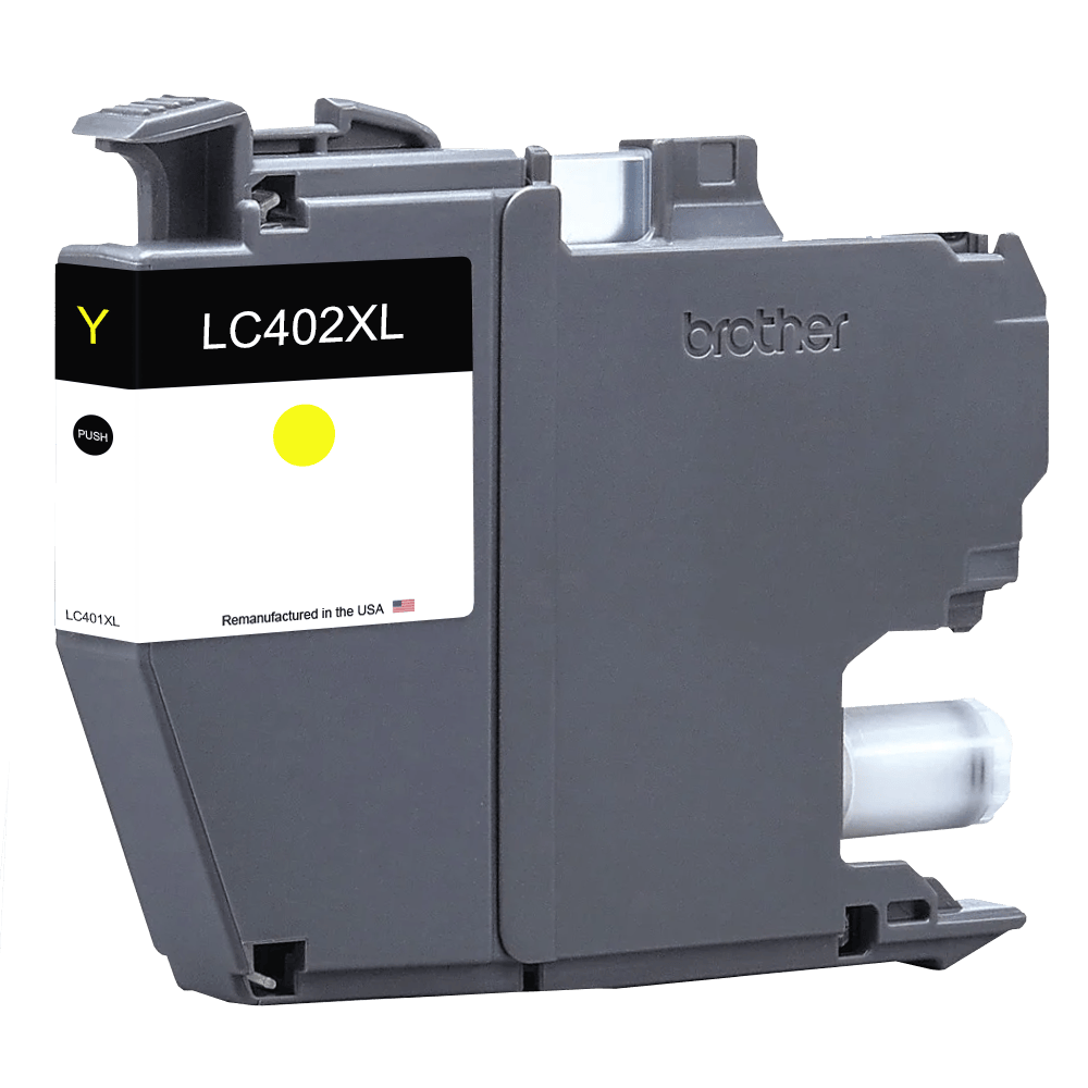 U.S. Remanufactured for Brother LC402XLY High Yield Yellow Ink Cartridge - Allprintheads