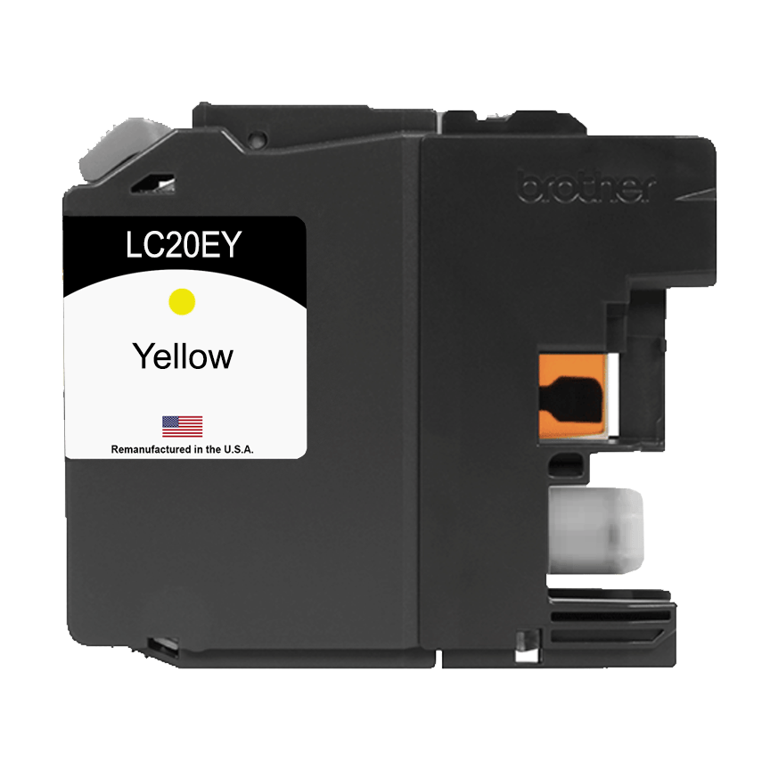 U.S. Remanufactured for Brother LC20EY Yellow Ink Cartridge - Allprintheads
