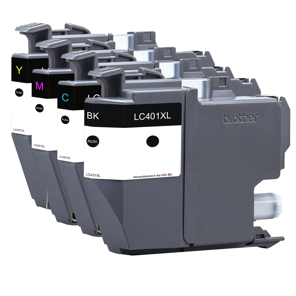 U.S. Remanufactured for Brother LC401XL Black and 3 Color Combo 4-Pack - Allprintheads