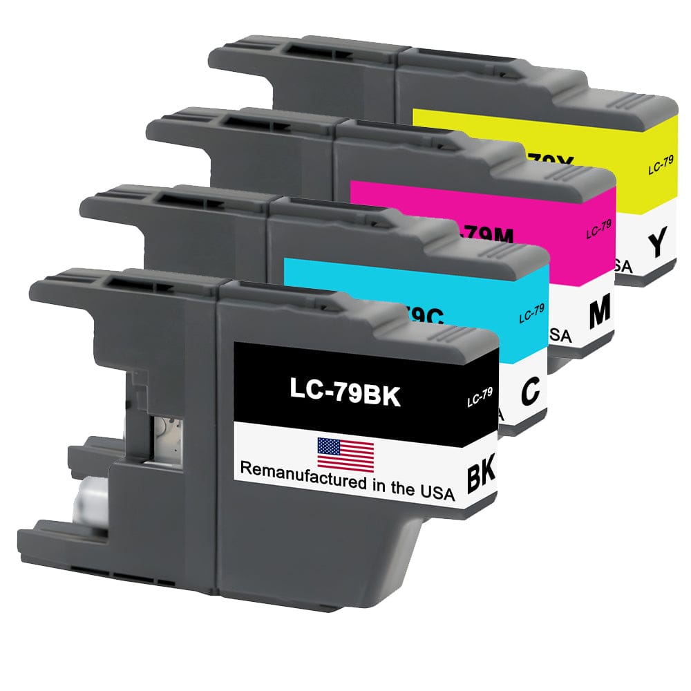 U.S. Remanufactured for Brand for Brother LC79 Black and 3 Color Combo 4-Pack - Allprintheads