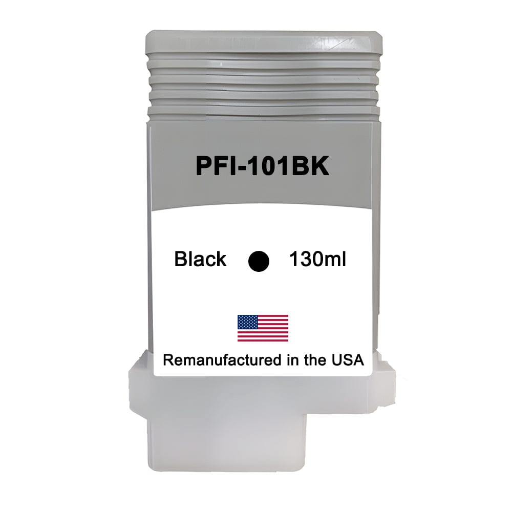 U.S. Remanufactured for Canon PFI-101BK 130ml Black Ink Cartridge - Allprintheads