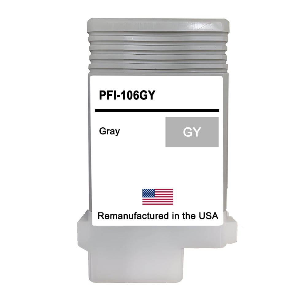 U.S. Remanufactured for Canon PFI-106GY 130ml Gray Ink Cartridge - Allprintheads