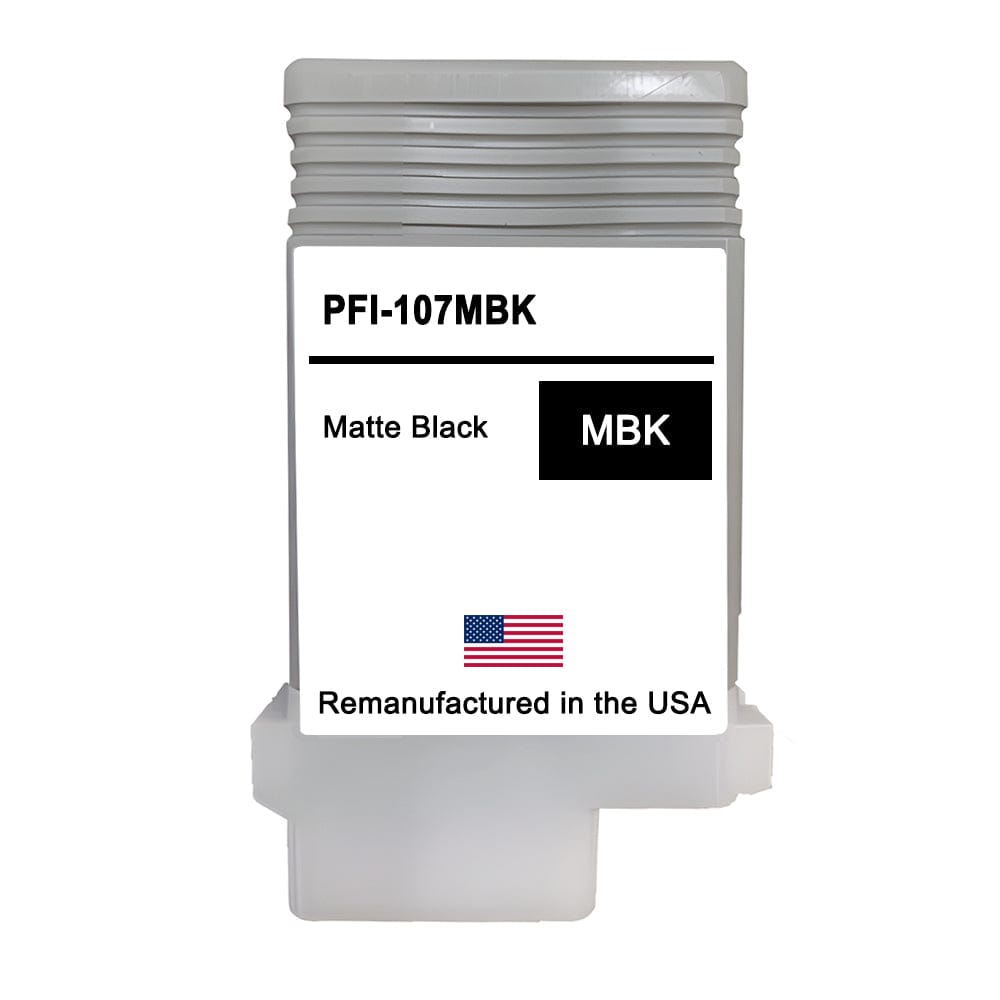 U.S. Remanufactured for Canon PFI-107MBK 130ml Matte Black Ink Cartridge - Allprintheads