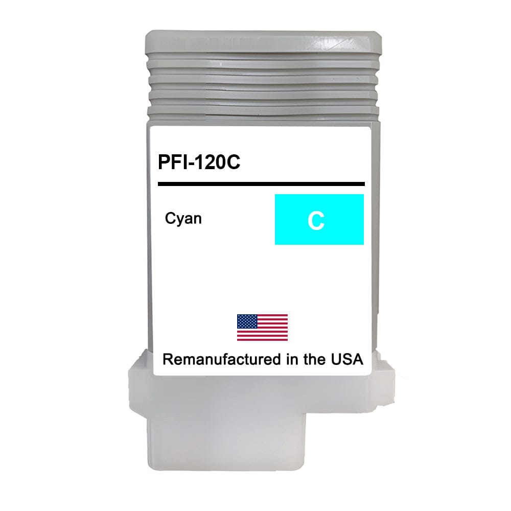 U.S. Remanufactured for Canon PFI-120C 130ml Cyan Ink Cartridge - Allprintheads