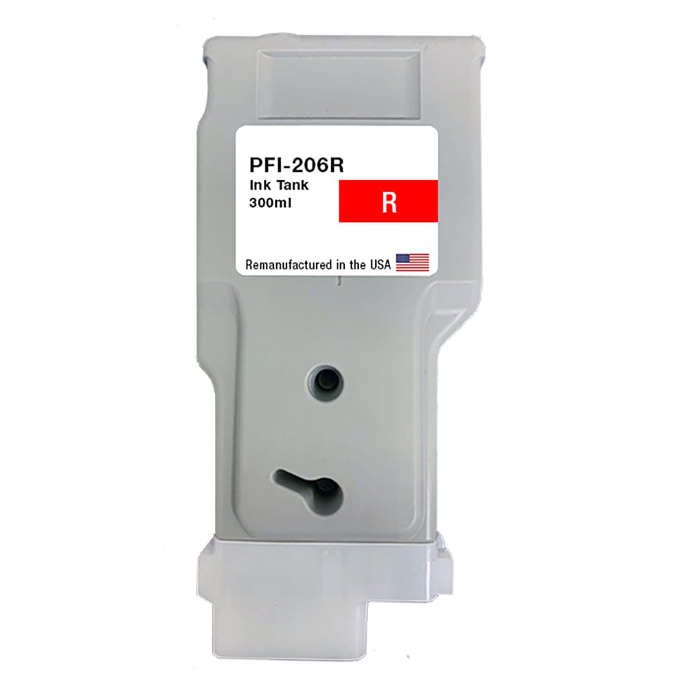 U.S. Remanufactured for Canon PFI-206R 300ml Red Ink Cartridge - Allprintheads