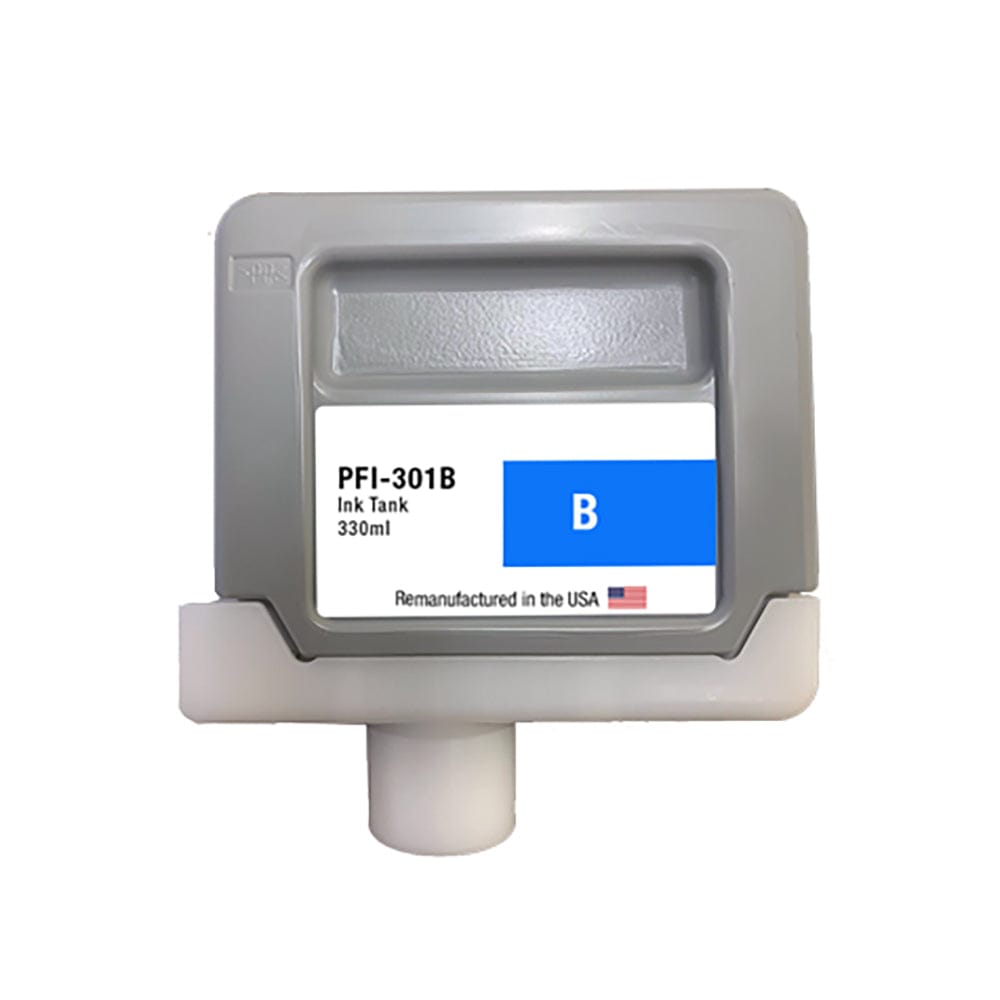 U.S. Remanufactured for Canon PFI-301B 330ml Blue Ink Cartridge - Allprintheads