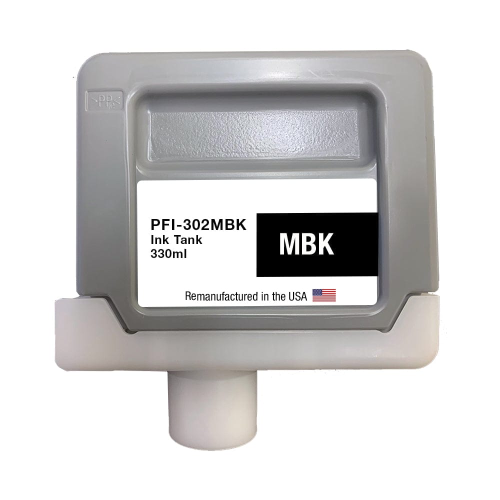 U.S. Remanufactured for Canon PFI-302MBK 330ml Matte Black Ink Cartridge - Allprintheads