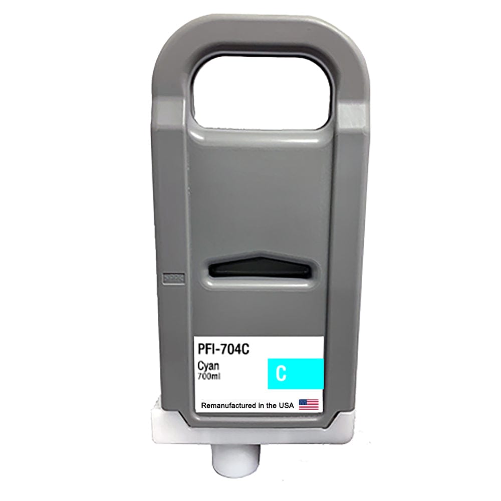 U.S. Remanufactured for Canon PFI-704C 700ml Cyan Ink Cartridge - Allprintheads