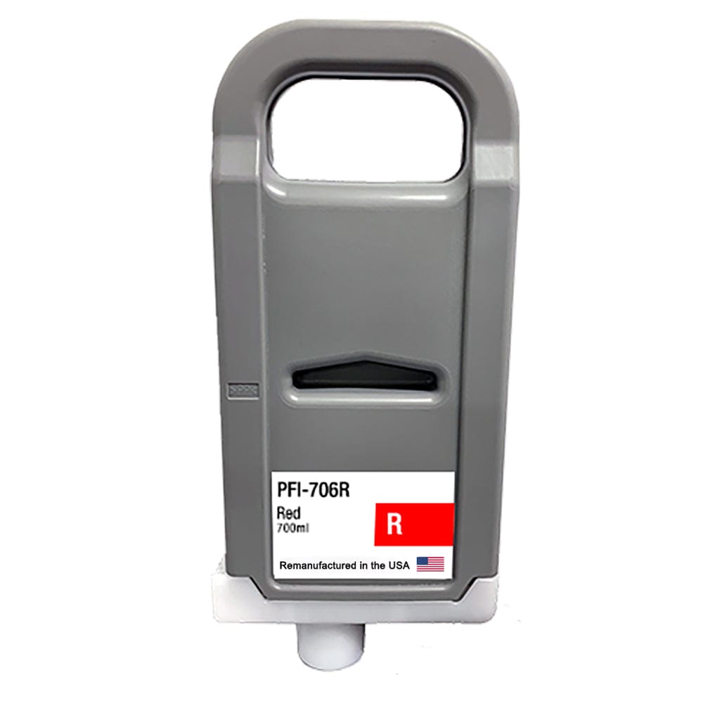 U.S. Remanufactured for Canon PFI-706R 700ml Red Ink Cartridge - Allprintheads