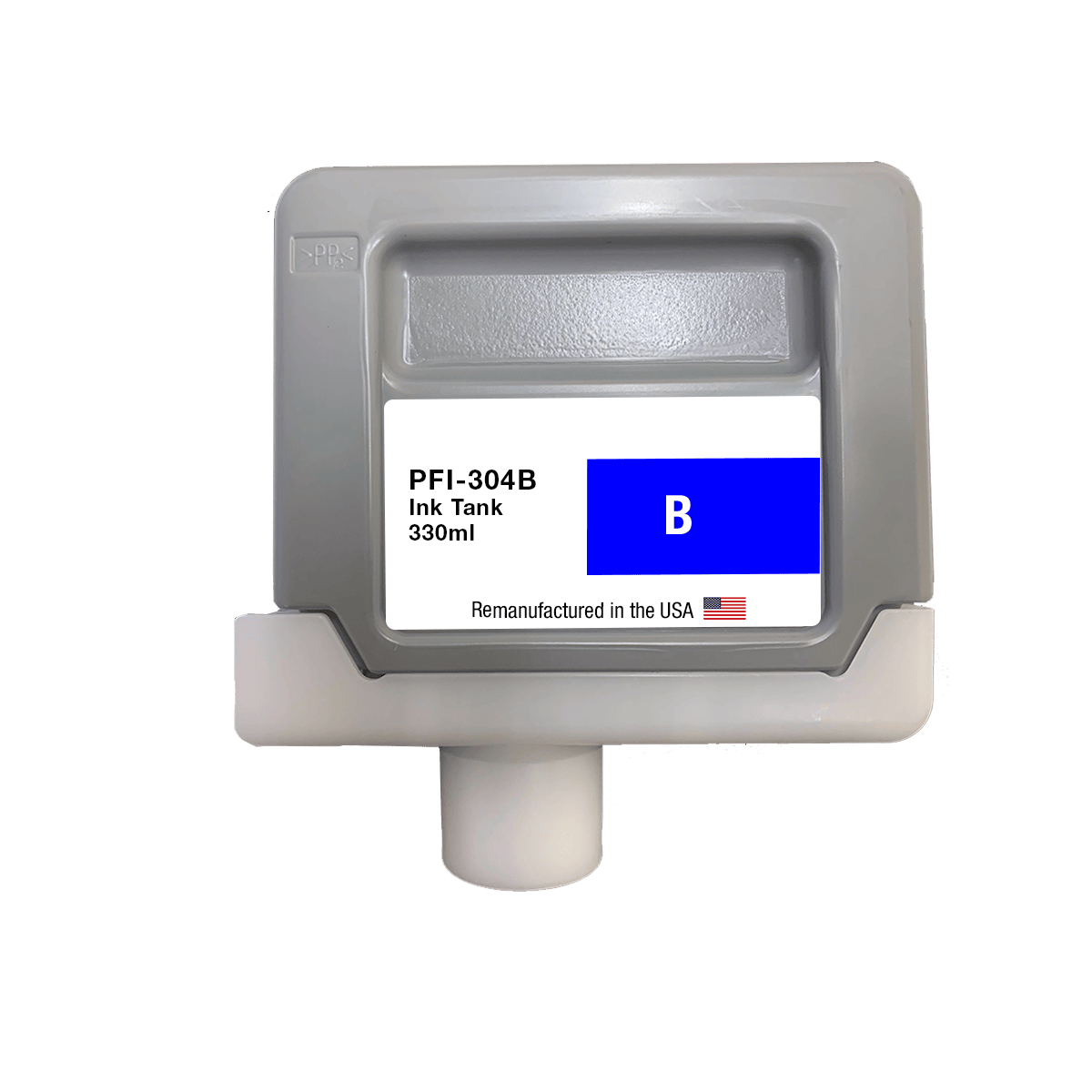 U.S. Remanufactured for Canon PFI-304B 330ml Blue Ink Cartridge - Allprintheads