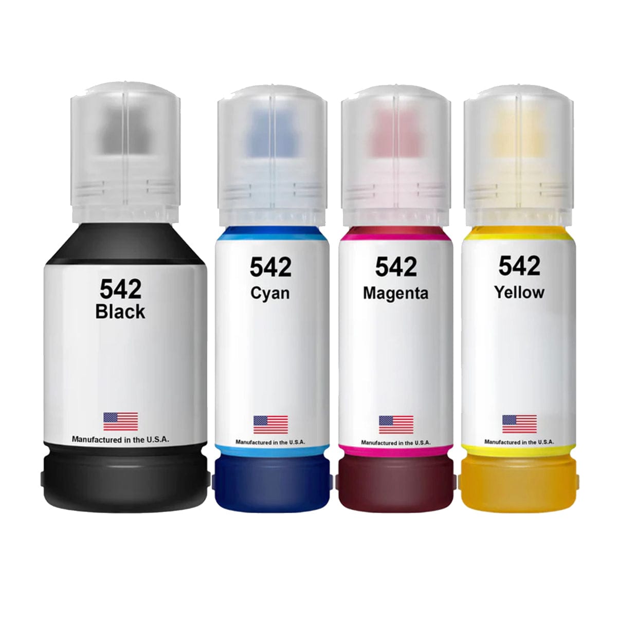 Replacement Ink Bottle for Epson 542 Black 130ml and 3 Color 70ml Combo 4-Pack - Allprintheads