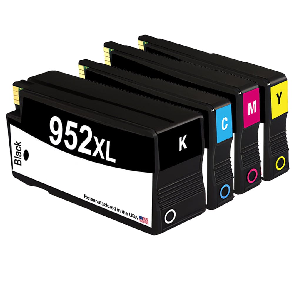 U.S. Remanufactured for HP 952XL Black and 3 Color Ink Cartridge Combo Pack New Chip - Allprintheads