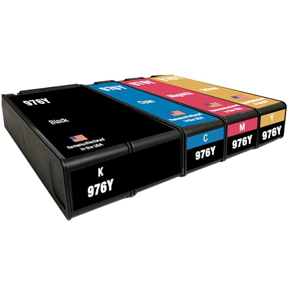 U.S. Remanufactured for HP 976Y Black and 3 Color Combo 4-Pack - Allprintheads