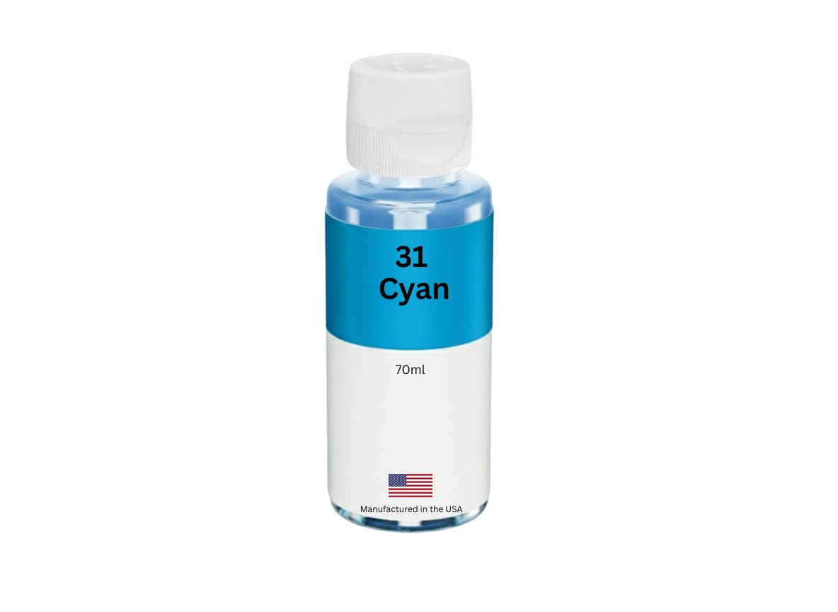 Replacement ink Bottles for HP 31 (1VV26AN) 70-ml Cyan Standard Yield - Allprintheads