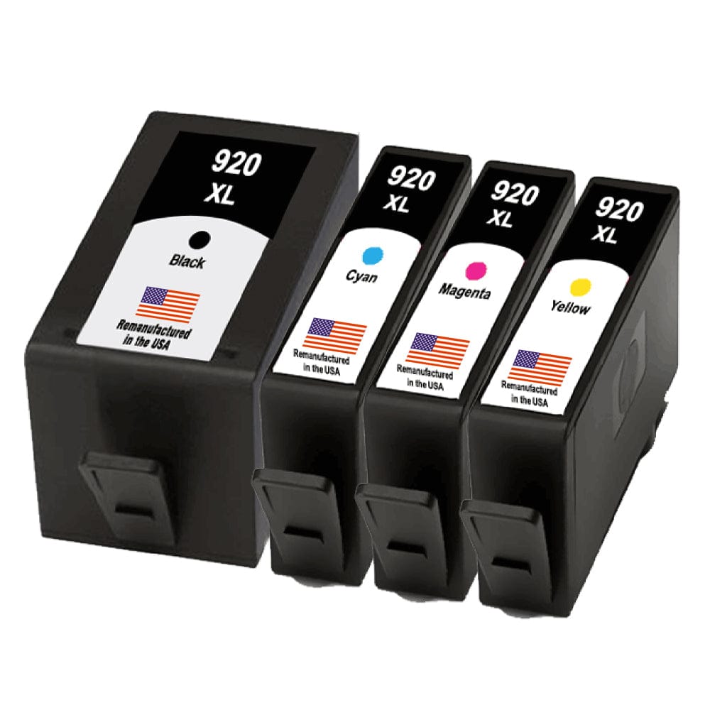 U.S. Remanufactured for HP 920XL Black and 3 Color Ink Cartridge Combo Pack - Allprintheads