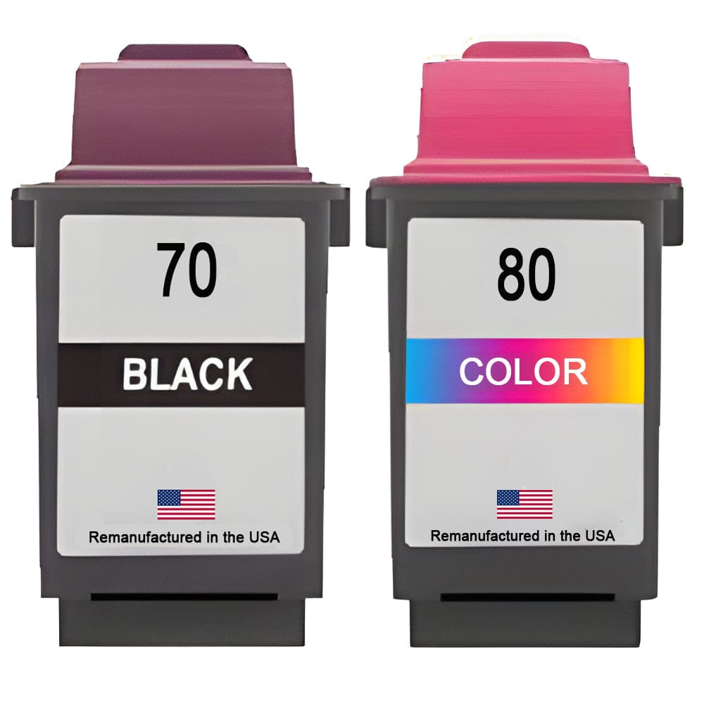 U.S. Remanufactured for Lexmark #70 Black and Lexmark #80 Color Combo Pack - Allprintheads