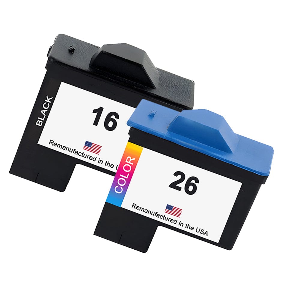 U.S. Remanufactured for Lexmark #16 Black and Lexmark #26 Color Combo Pack - Allprintheads