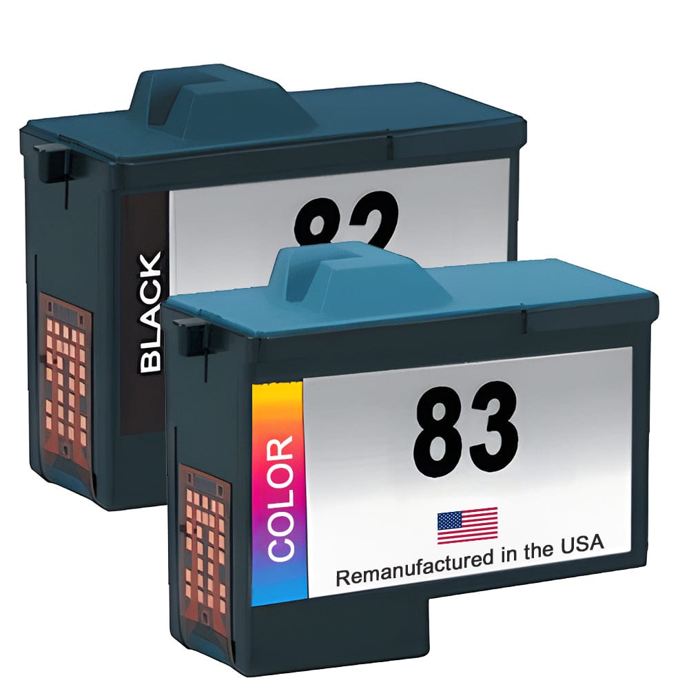 U.S. Remanufactured for Lexmark #82 Black and Lexmark #83 Color Combo Pack - Allprintheads