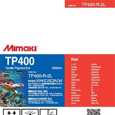 Mimaki TP400 Textile Pigment Ink for Mimaki - 2 Lt Bag - Allprintheads