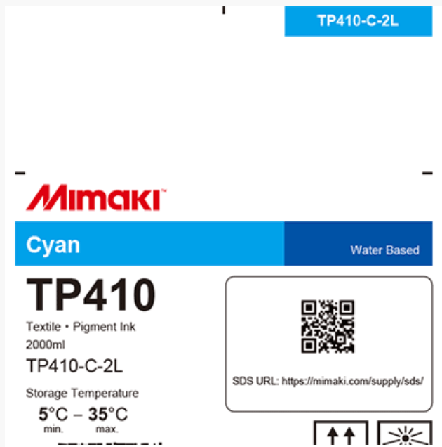 Mimaki TP410 Textile Pigment Ink, 2 liter - Allprintheads