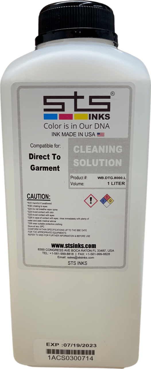 DTGTEX Special Cleaning Liquid for waterbase Epson printheads made by STS - www.allprintheads.com