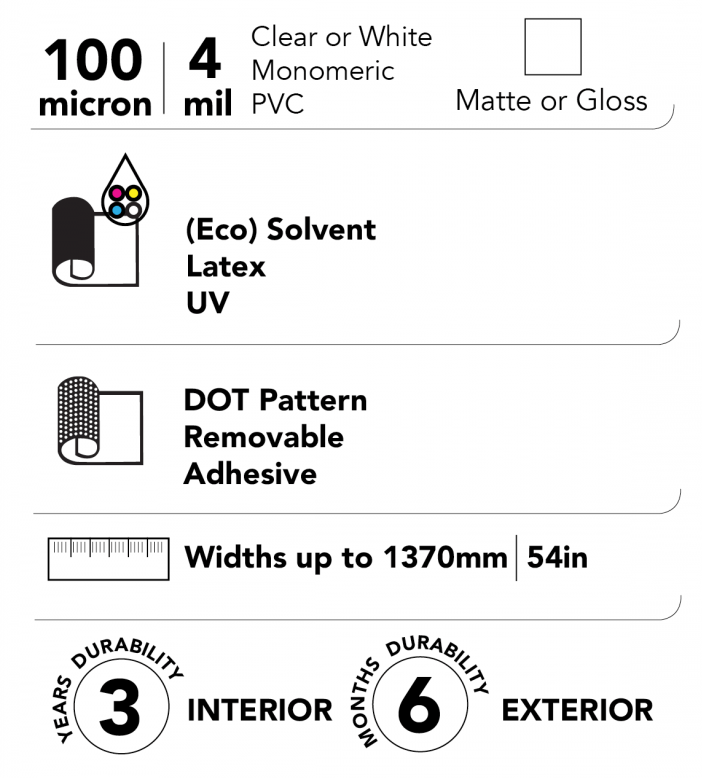 DRYTAC SpotOn White Monomeric PVC Film - www.allprintheads.com