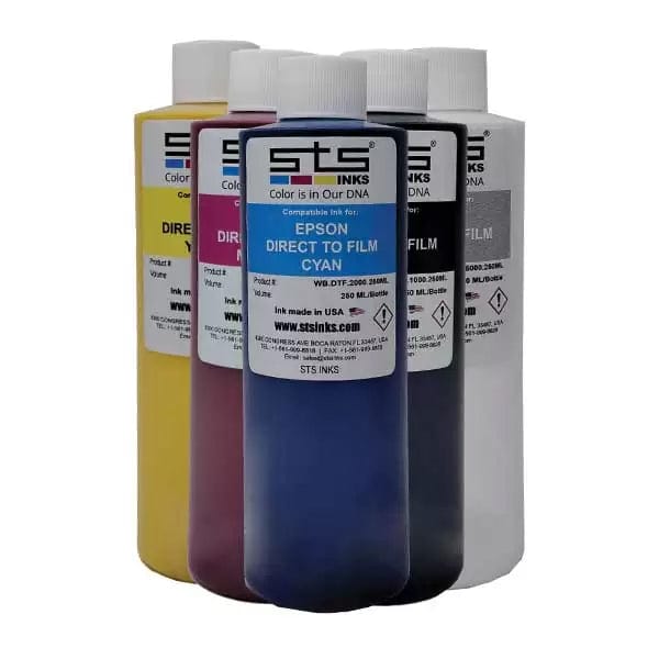 Direct to Transfer Film Ink for Epson printheads. Bottle of 250ml - www.allprintheads.com