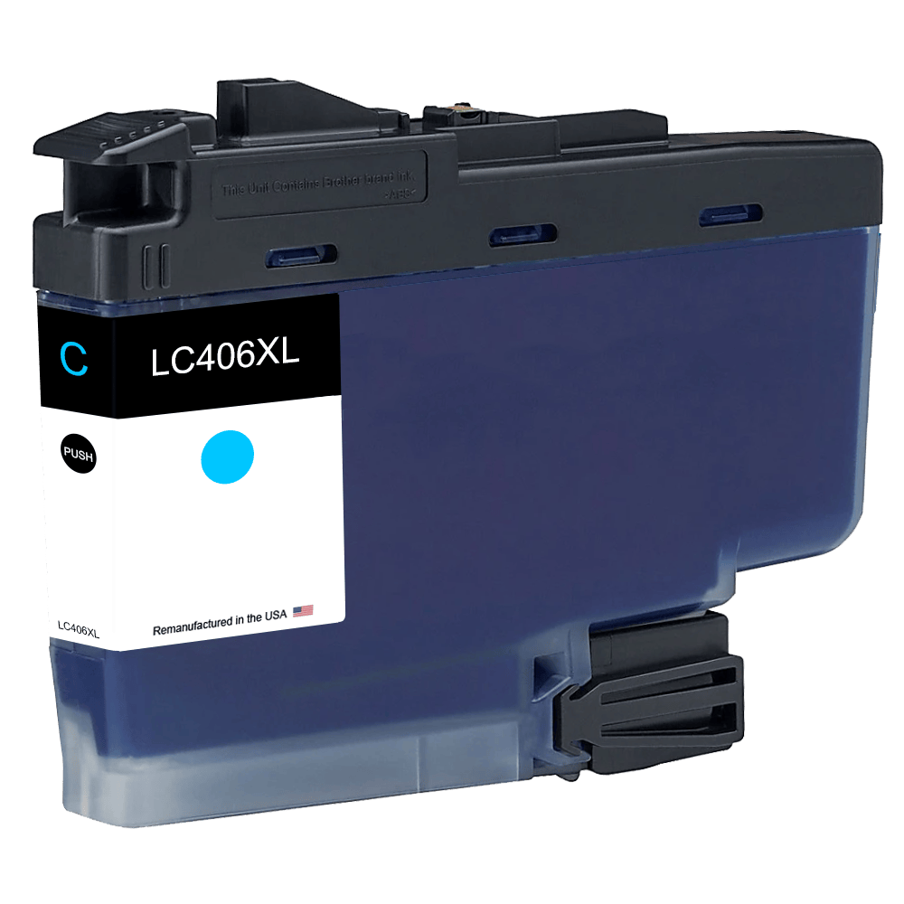 U.S. Remanufactured for Brother LC406XLC High Yield Cyan Ink Cartridge - Allprintheads