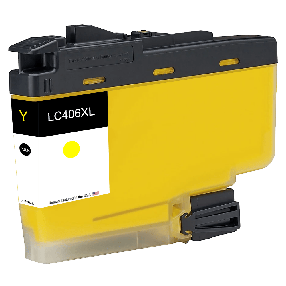 U.S. Remanufactured for Brother LC406XLY High Yield Yellow Ink Cartridge - Allprintheads