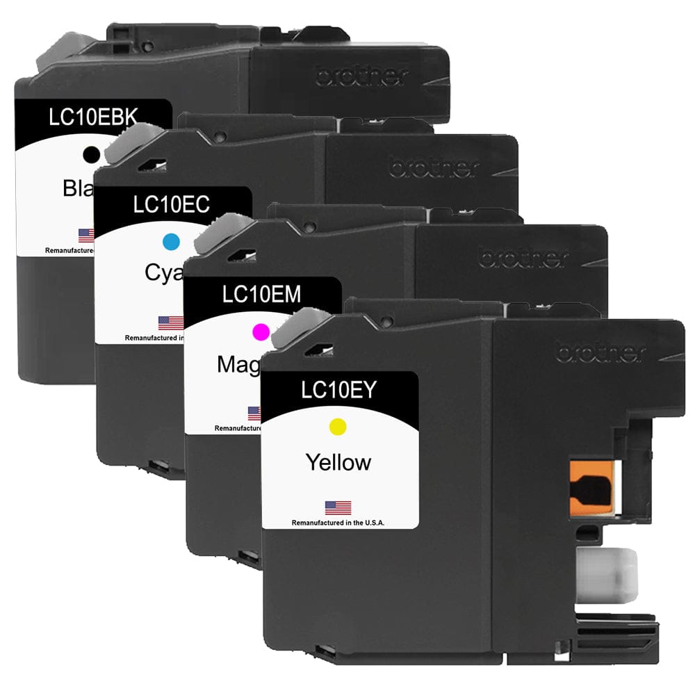 U.S. Remanufactured for Brother LC10E Black and 3 Color Combo Pack - Allprintheads