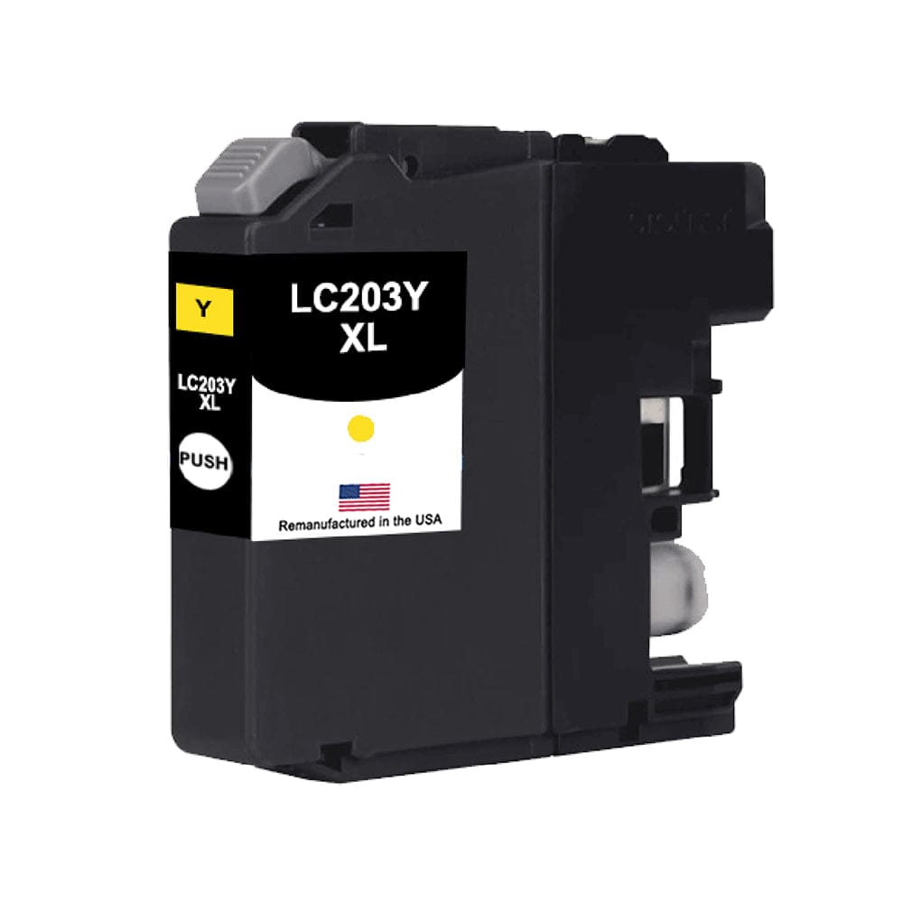 U.S. Remanufactured for Brother LC203XLY High Yield Yellow Ink Cartridge - Allprintheads