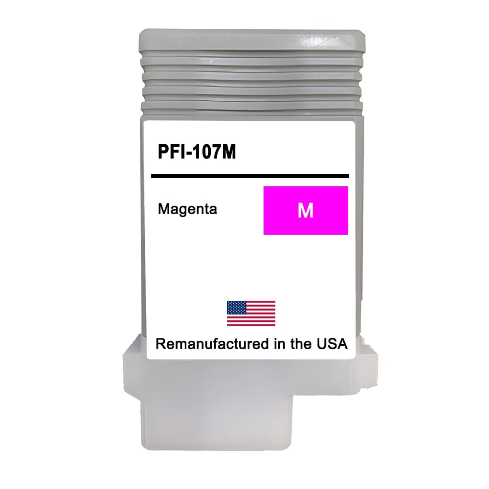 U.S. Remanufactured for Canon PFI-107M 130ml Magenta Ink Cartridge - Allprintheads
