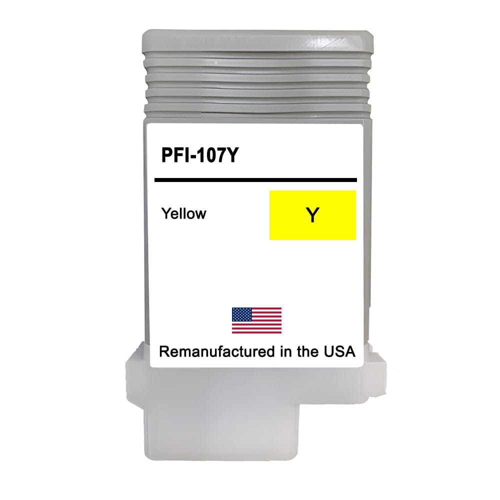 U.S. Remanufactured for Canon PFI-107Y 130ml Yellow Ink Cartridge - Allprintheads