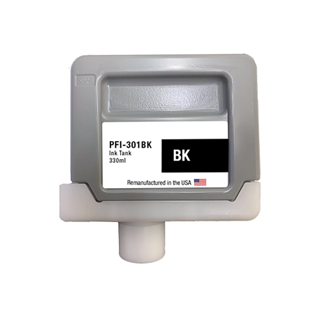 U.S. Remanufactured for Canon PFI-301BK 330ml Black Ink Cartridge - Allprintheads