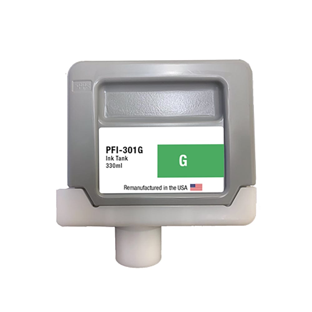 U.S. Remanufactured for Canon PFI-301G 330ml Green Ink Cartridge - Allprintheads