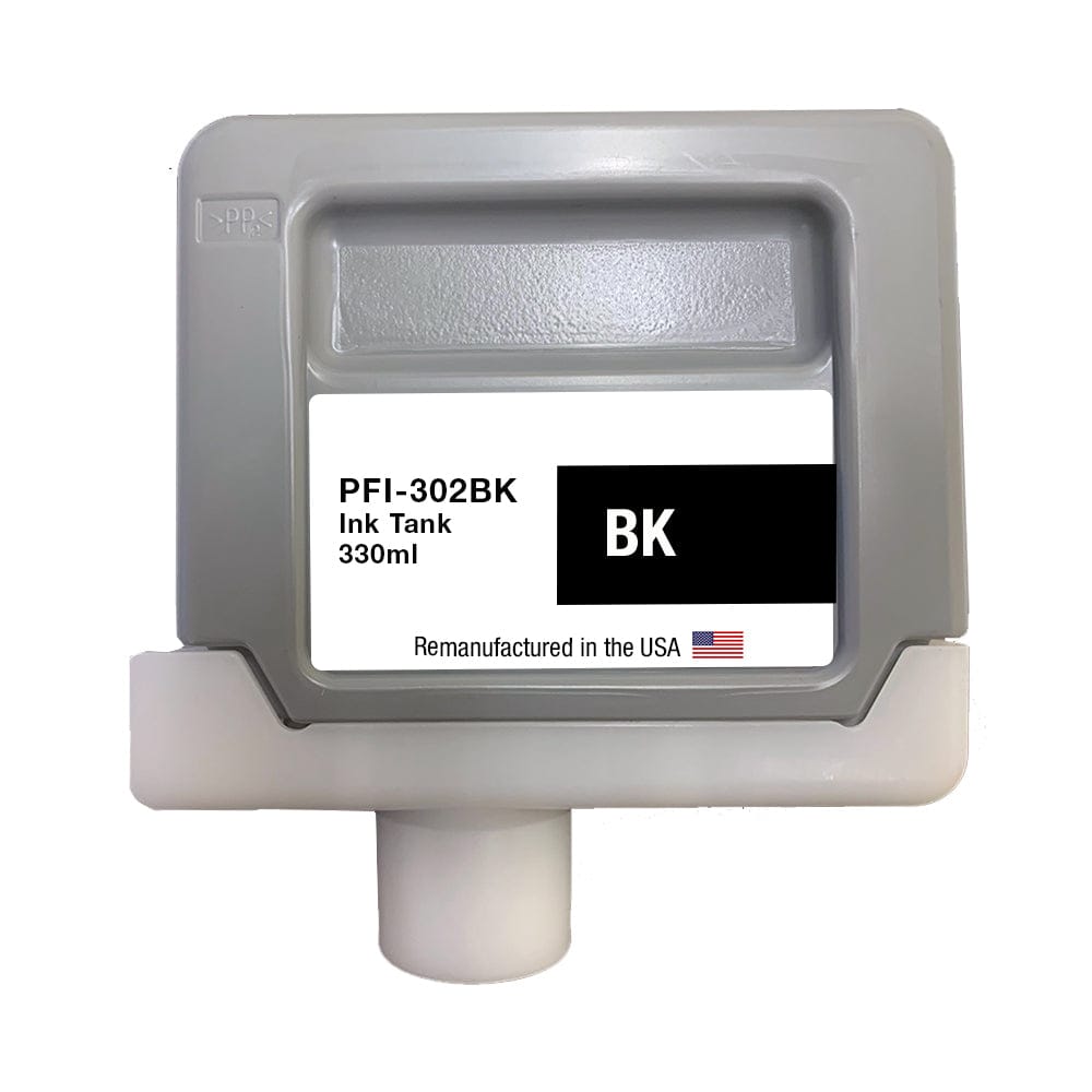 U.S. Remanufactured for Canon PFI-302BK 330ml Black  Ink Cartridge - Allprintheads