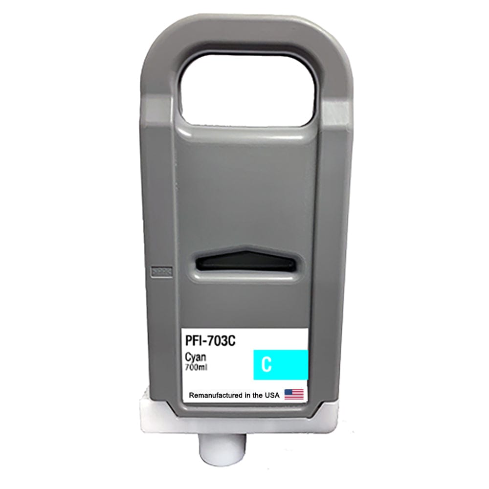 U.S. Remanufactured for Canon PFI-703C 700ml Cyan Ink Cartridge - Allprintheads