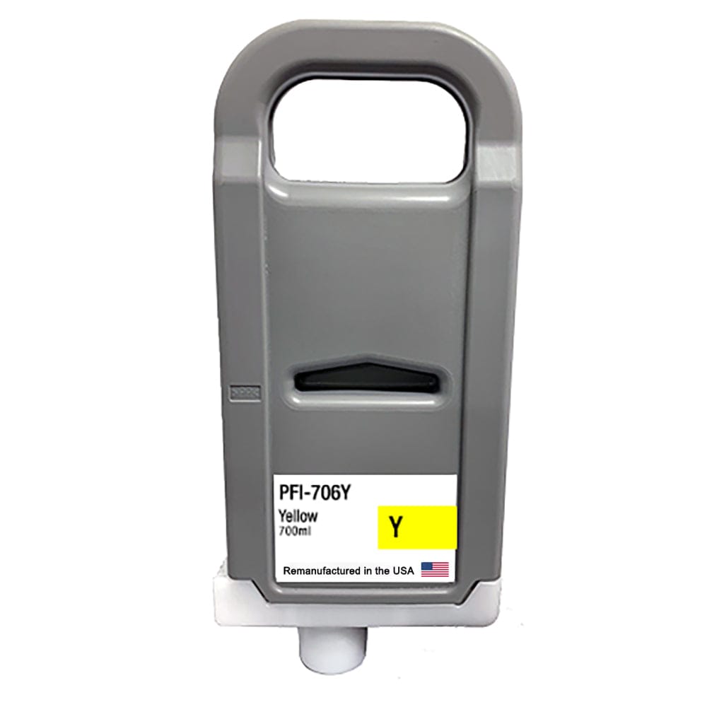 U.S. Remanufactured for Canon PFI-706Y 700ml Yellow Ink Cartridge - Allprintheads