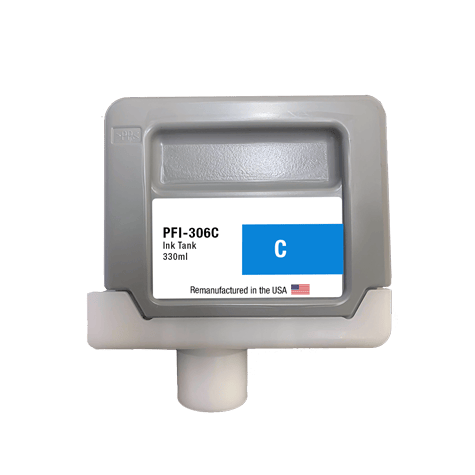 U.S. Remanufactured for Canon PFI-306C 330ml Cyan Ink Cartridge - Allprintheads