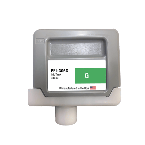U.S. Remanufactured for Canon PFI-306G 330ml Green Ink Cartridge - Allprintheads
