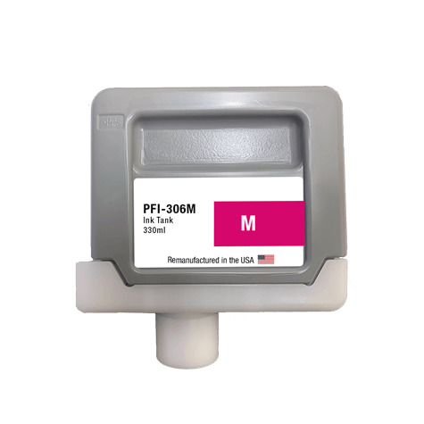 U.S. Remanufactured for Canon PFI-306M 330ml Magenta Ink Cartridge - Allprintheads