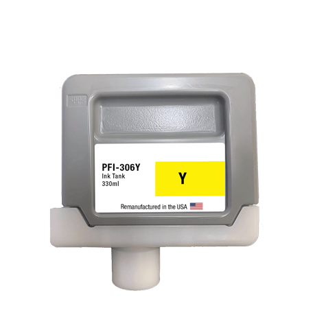 U.S. Remanufactured for Canon PFI-306Y 330ml Yellow Ink Cartridge - Allprintheads