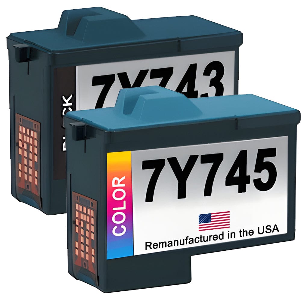 U.S. Remanufactured for Dell Series 2 7Y743 Black and Dell 7Y745 Color Combo Pack - Allprintheads
