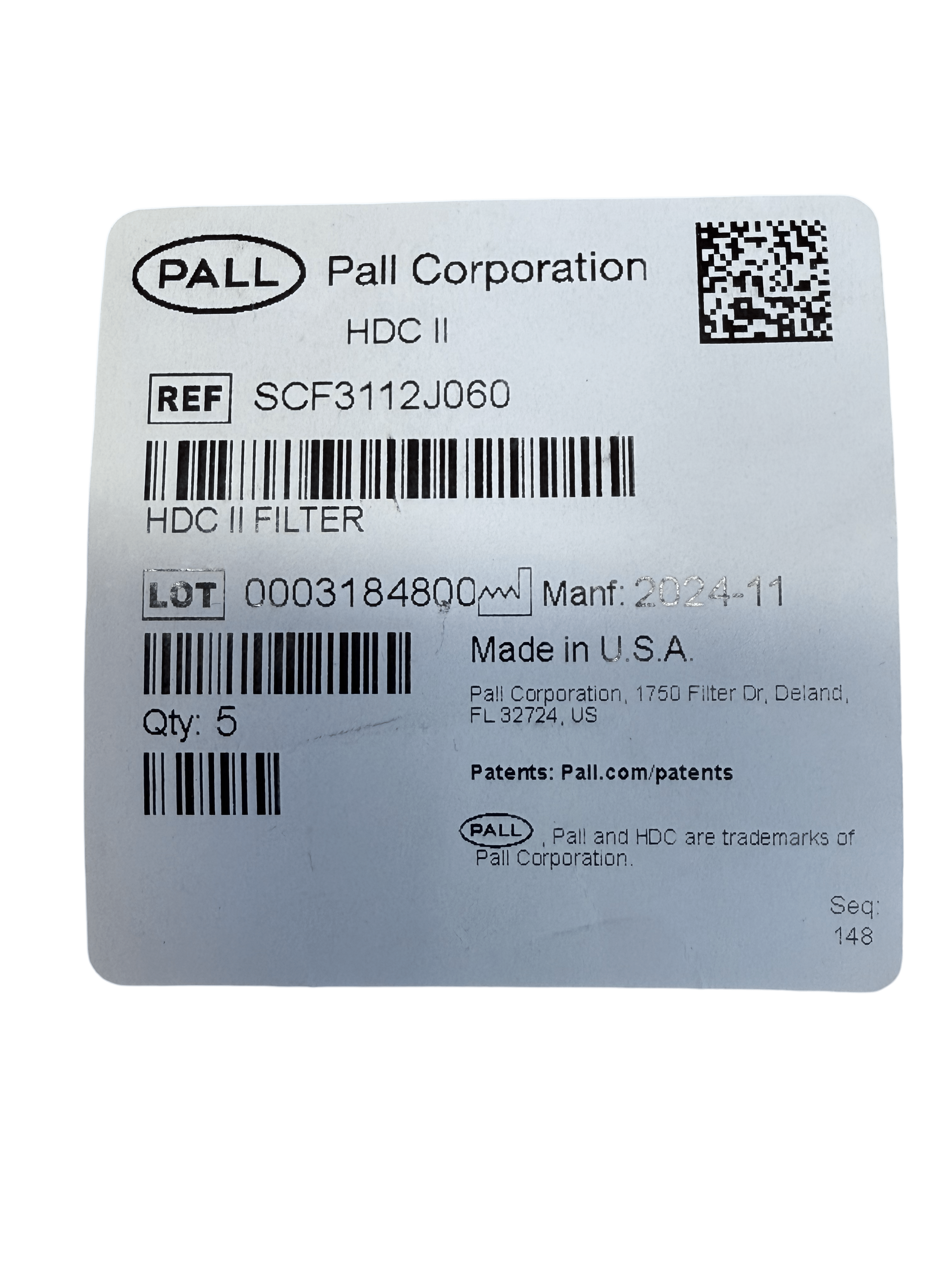 Pall Black Filter 6 Micron - SCF3112J060 - 5 Kit Filter - Allprintheads