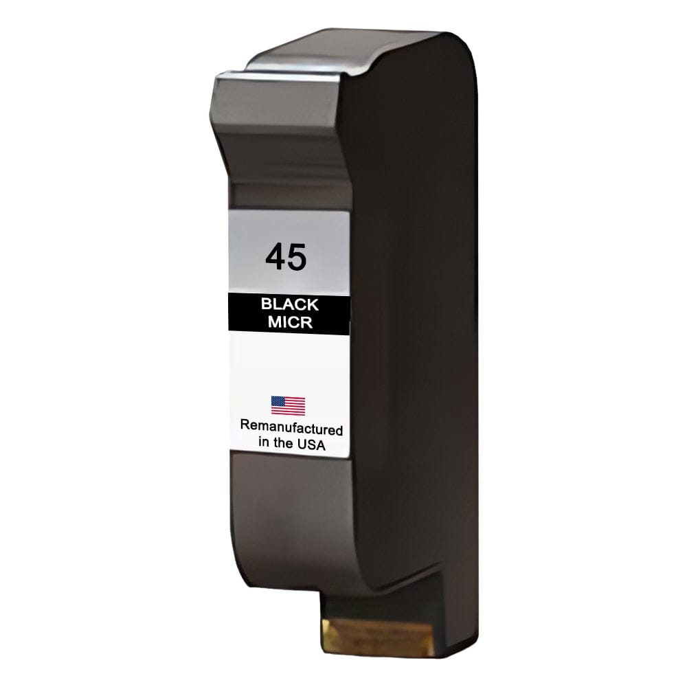 U.S. Remanufactured for HP 45 (51645A) Black MICR Ink Cartridge - Allprintheads