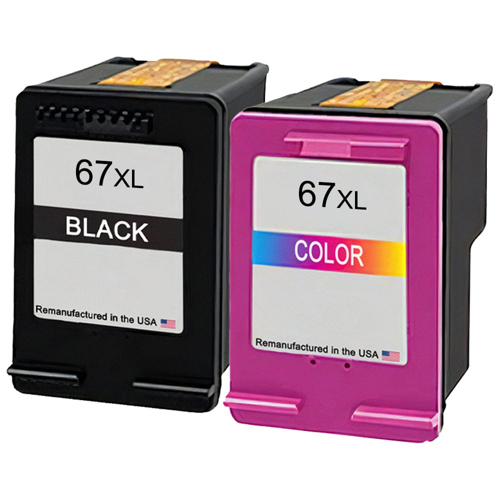 U.S. Remanufactured for HP 67XL Black and Color Ink Cartridge Combo Pack - Allprintheads