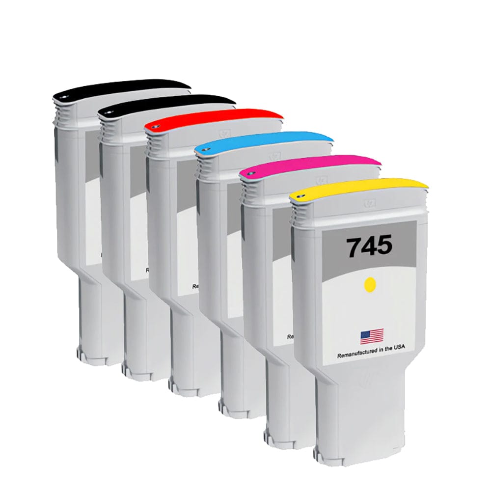 U.S. Remanufactured for HP 745 300ml 6 Color Combo Pack - Allprintheads