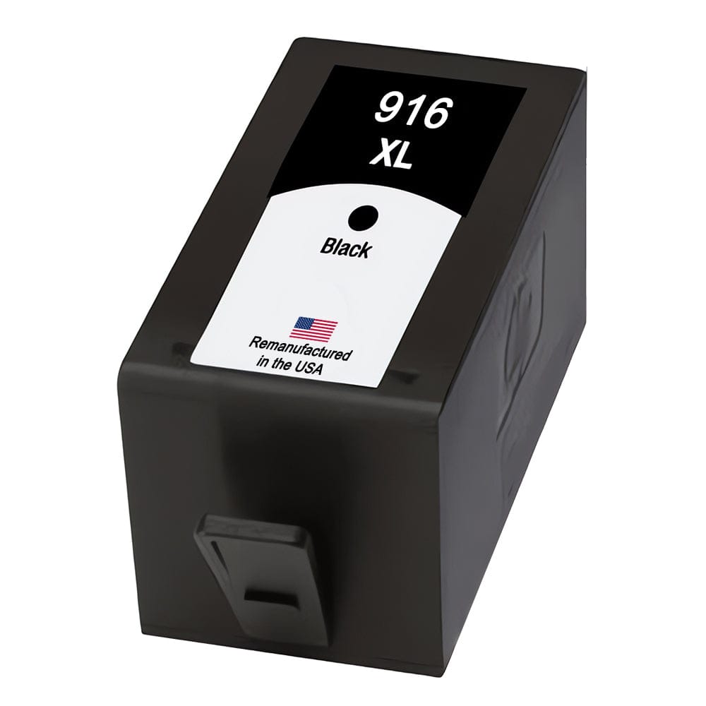 U.S. Remanufactured for HP 916XL (3YL66AN) Black Ink Cartridge New Chip - Allprintheads