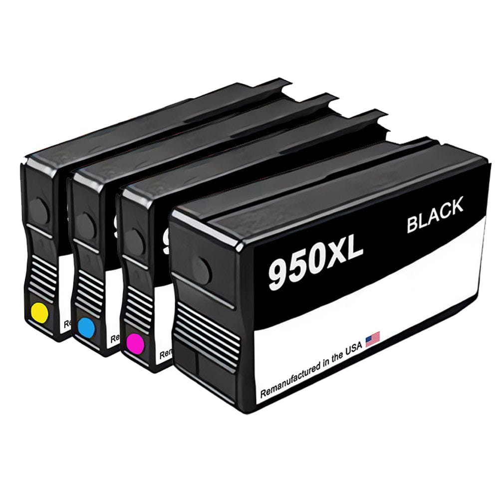 U.S. Remanufactured for HP 950XL Black and HP 951XL 3 Color Ink Cartridge Combo Pack New Chip - Allprintheads