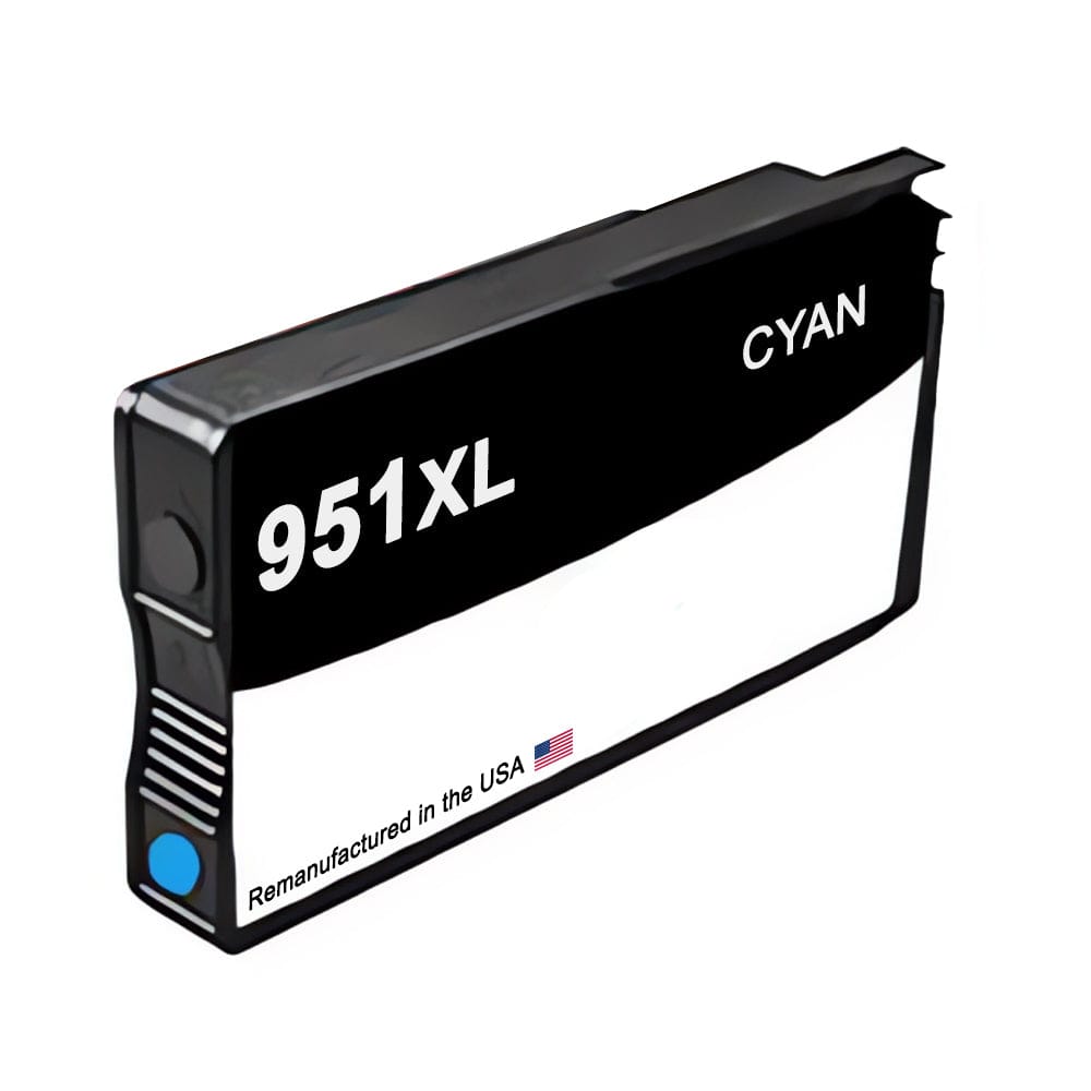 U.S. Remanufactured for HP 951XL (CN046AN) Cyan Ink Cartridge New Chip - Allprintheads